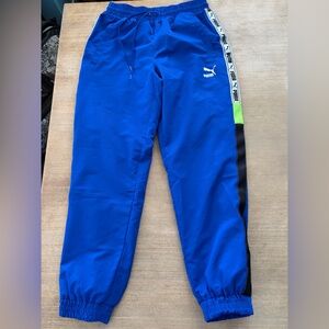 PUMA Royal Blue Joggers with Neon Accents